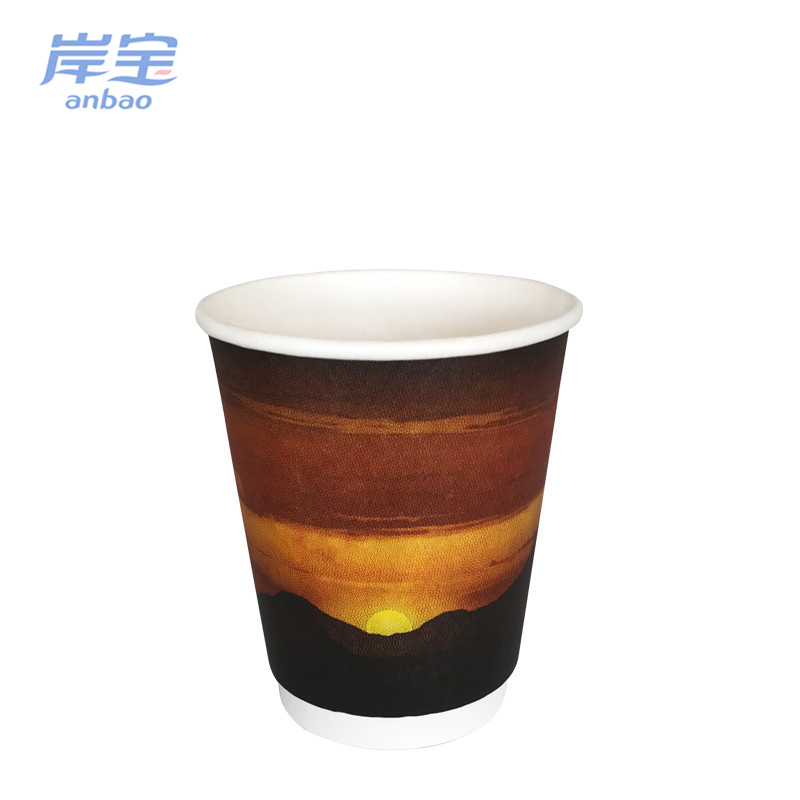 graceful design coffee double wall paper cup 7 oz with handle