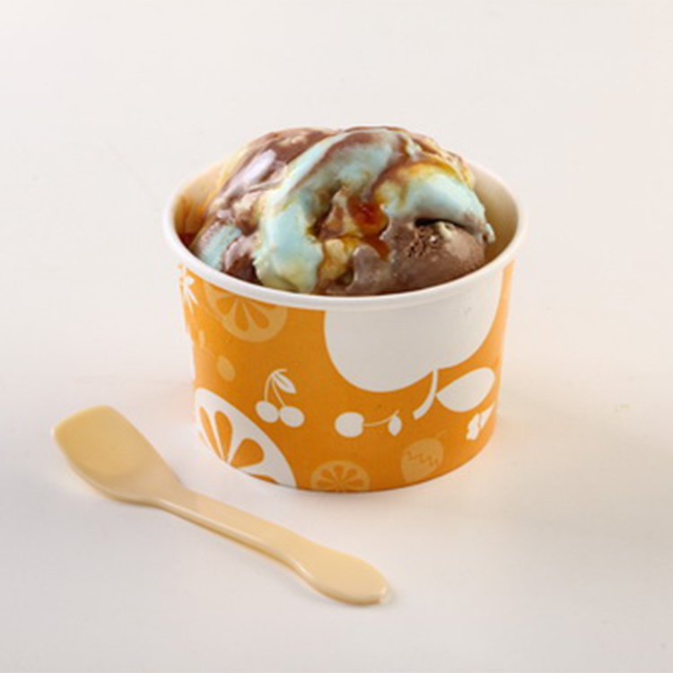 Standard 4oz 6oz 8oz 12oz Ice Cream Paper Cup With Lid Spoon
