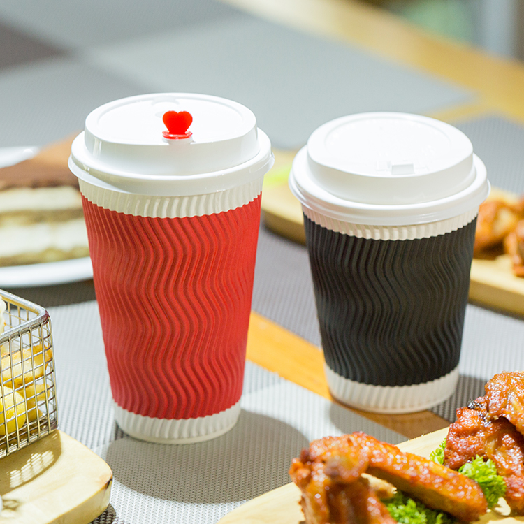 Double Wall Eco Friendly Ripple Beverage Paper Cup