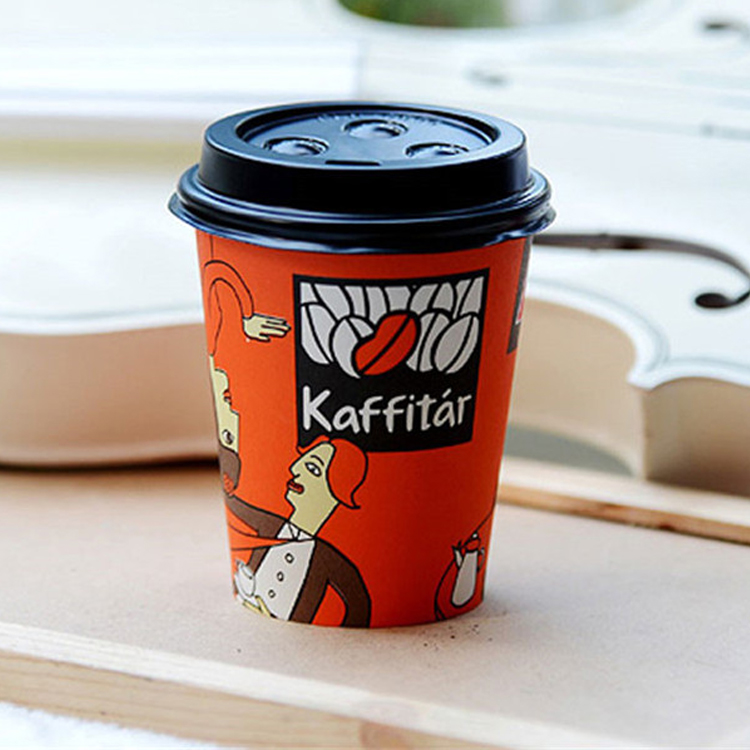 Wholesale Nature Friendly Recyclable Takeout Coffee Cups 8 Ounces Paper Cup For Hot Drink