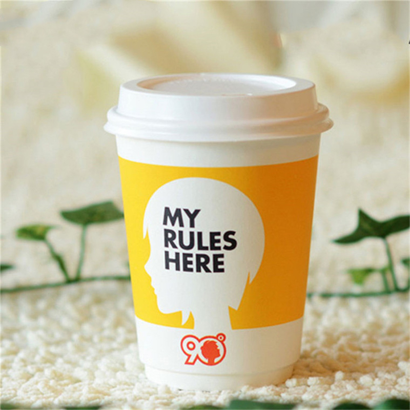 9oz hot coffee paper cup with lids/ coffee to go cups/ oem disposable paper coffee cups
