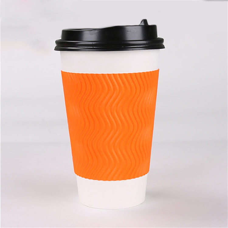 4 oz Printed Coffee Disposable Ripple Wall Hot Drinks Paper Cups with Design