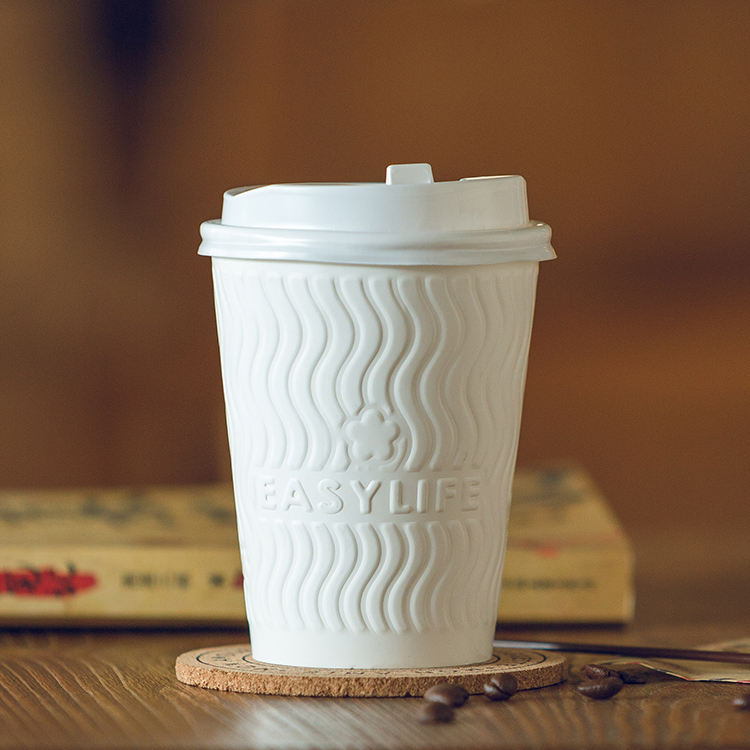 Disposable Biodegradable Decorative Ripple Paper Takeaway Coffee Cups