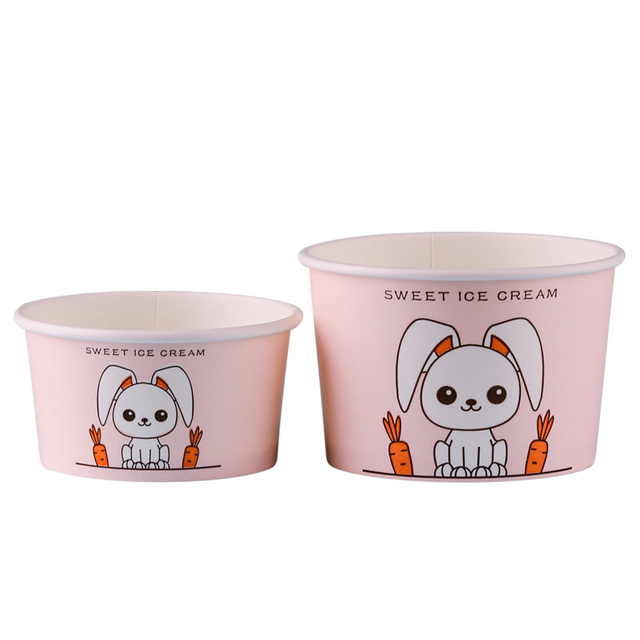 Eco-Friendly Customized Frozen Yogurt ice cream cup paper bowl With Lid